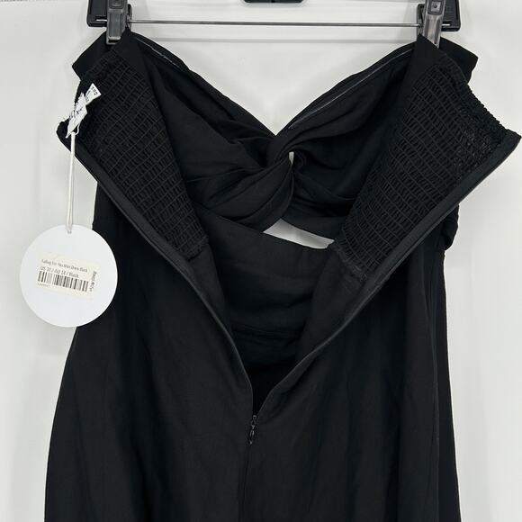 PRINCESS POLLY Mini Dress Womens 10 LBD Baddie Grunge Black Cotton Linen Blend - Picture 6 of 10